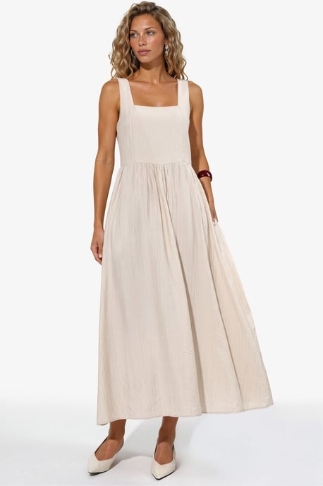 Kombinierbares Midi-Kleid mit quadratischem Kragen - Image 1