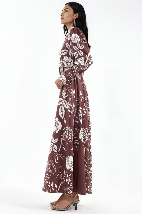 Blumiges Maxikleid mit Gürtel - Image 2