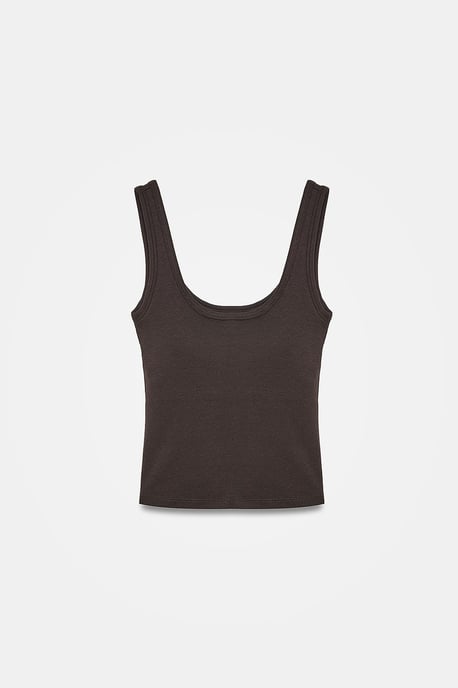 Slim Fit Ärmellose Jersey Cami Bluse - Image 6
