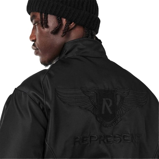 Represent - Bomberjacke für Herren, Gerippter Kragen (Schwarz) - Image 3