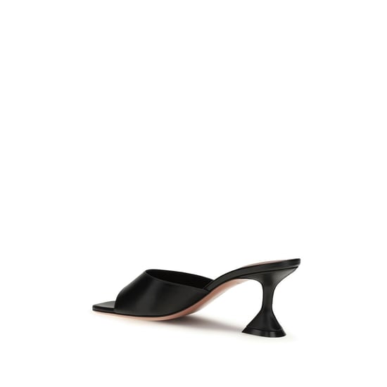Amina Muaddi Schwarze Lamm Ovis Aries Stiletto-Absatz Sandalen - Image 3