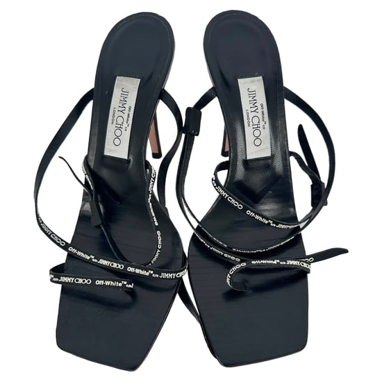 Jimmy Choo x Off-White Jane 100 Stiletto aus schwarzem Leder - Image 3
