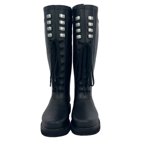 Off-White Knielange Stiefel aus schwarzem PVC - Image 2