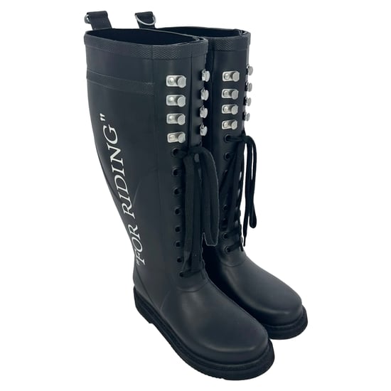 Off-White Knielange Stiefel aus schwarzem PVC - Image 6