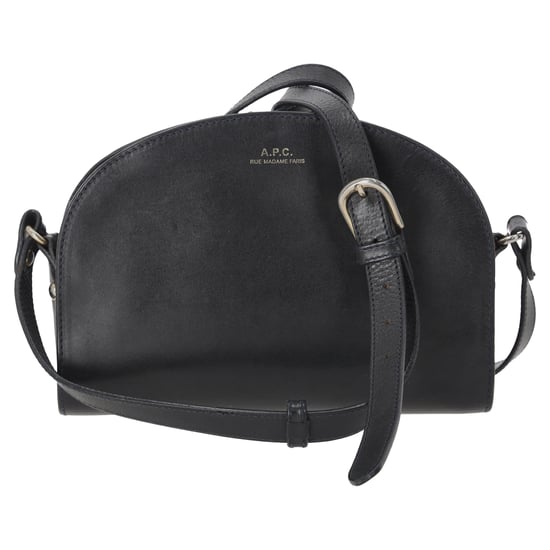 A.P.C Demi Lune Schultertasche aus dunkelblauem Leder - Image 1