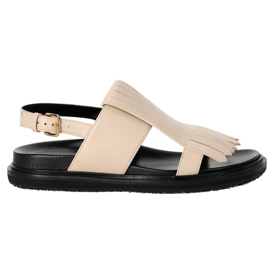 Marni Fussbett-Fransen-Sandalen aus ivorfarbenem Leder - Image 2