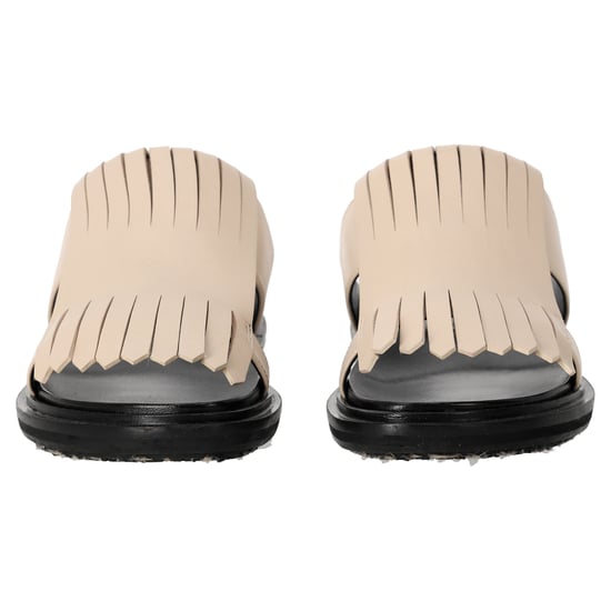 Marni Fussbett-Fransen-Sandalen aus ivorfarbenem Leder - Image 4