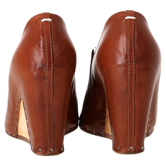 Maison Margiela Offene Zehen Sandale mit Paspel in braunem Leder - Image 3