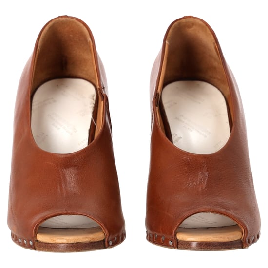 Maison Margiela Offene Zehen Sandale mit Paspel in braunem Leder - Image 4