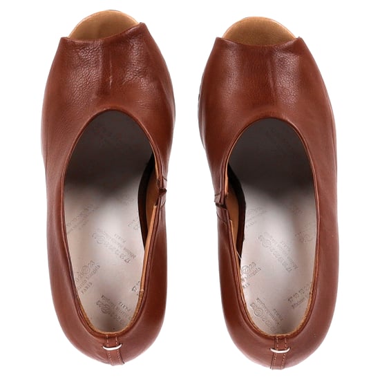 Maison Margiela Offene Zehen Sandale mit Paspel in braunem Leder - Image 5