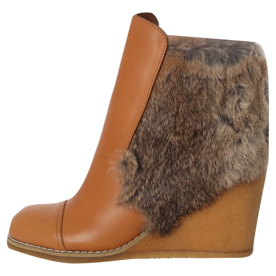 See by Chloé Wadenhohe Stiefeletten mit Fellbesatz aus braunem Leder - Image 1