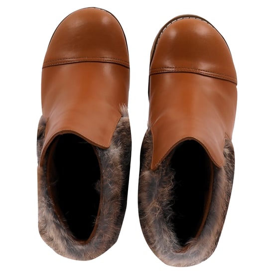 See by Chloé Wadenhohe Stiefeletten mit Fellbesatz aus braunem Leder - Image 5