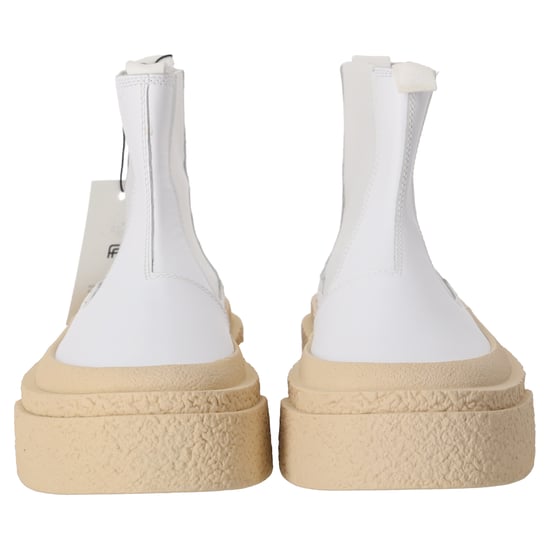 MM6 Maison Margiela Plattform Chelsea Boots aus weißem Leder - Image 4