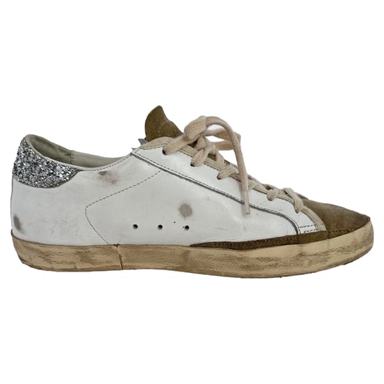 Golden Goose Super-Star Sneakers aus weißem Leder und Wildleder - Image 1