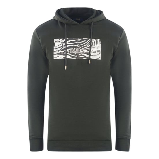 Cavalli Class Zebra-Print-Logo Schwarzer Hoodie - Image 1