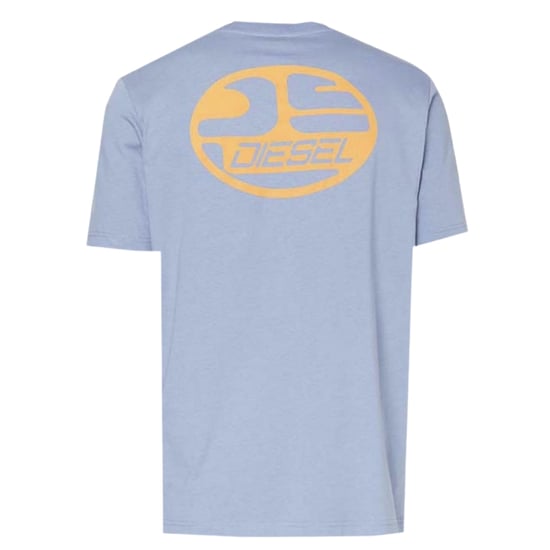 Diesel Oval DS Logo Stonewash Blaues T-Shirt - Image 4