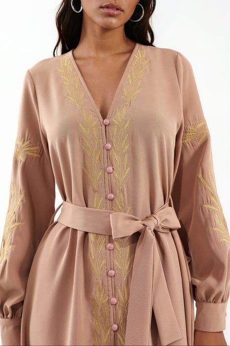 Besticktes V-Ausschnitt Maxikleid - Image 4