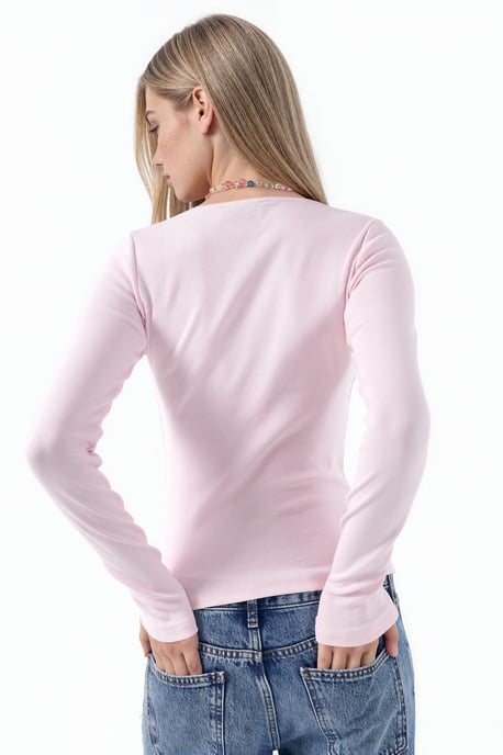 Bluse mit Spitzen-Detail und V-Ausschnitt - Image 3