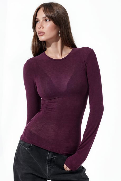 Schlankes Longsleeve-Transparente Bluse - Image 1