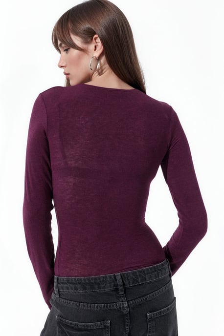 Schlankes Longsleeve-Transparente Bluse - Image 3