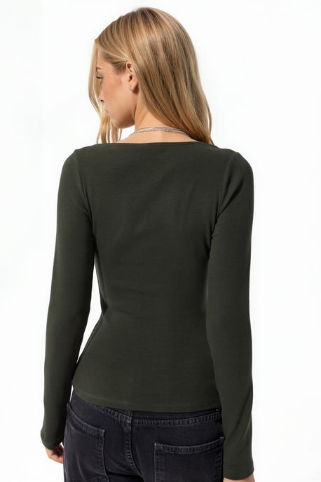 Bluse mit Spitzen-Detail und V-Ausschnitt - Image 3