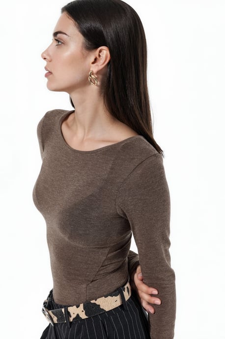 Schlankes Longsleeve-Transparente Bluse - Image 2