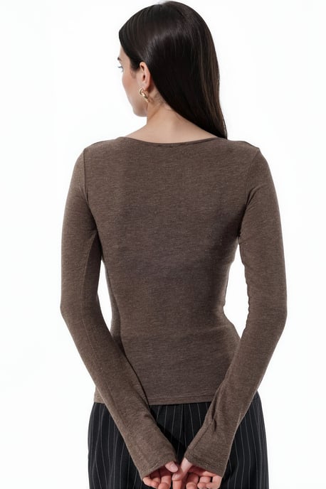 Schlankes Longsleeve-Transparente Bluse - Image 3