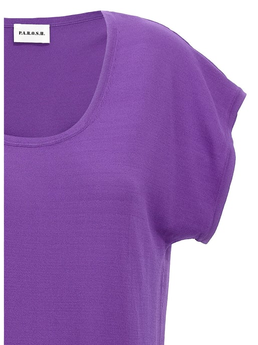 P.A.R.O.S.H. Lila Viskose T-Shirt - Image 3