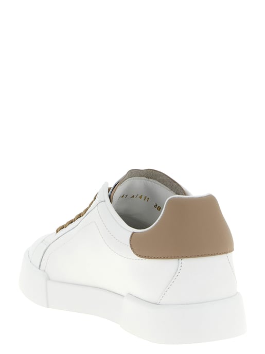 Dolce & Gabbana Beigefarbene Kalbsleder Sneaker - Image 3
