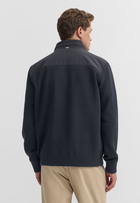 Bugatti Herren Strickjacke Hybrid Stehkragen - Image 2