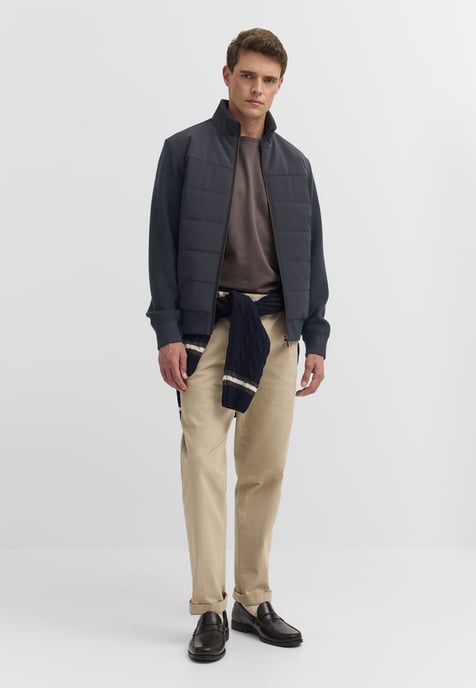 Bugatti Herren Strickjacke Hybrid Stehkragen - Image 3