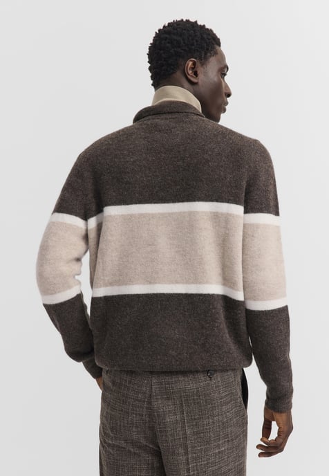 Bugatti Herren Polo-Shirt Wollmix Alpaka Colorblock - Image 2