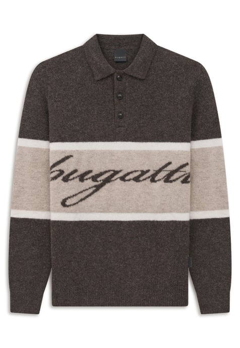 Bugatti Herren Polo-Shirt Wollmix Alpaka Colorblock - Image 4