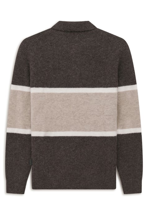 Bugatti Herren Polo-Shirt Wollmix Alpaka Colorblock - Image 5