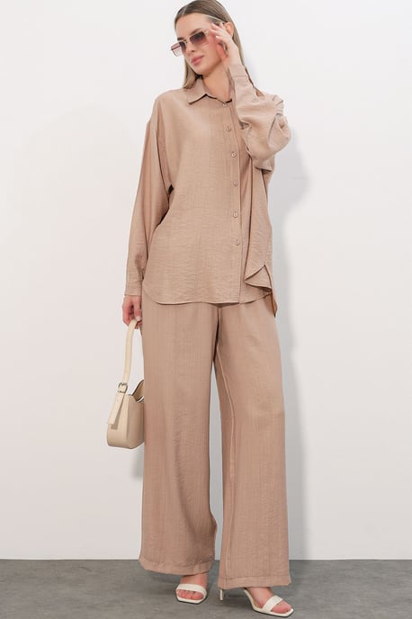 Strukturiertes Button-Down Langarmhemd - Image 3