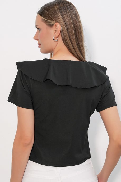Rüschen-Frontband-Crop-Top - Image 5