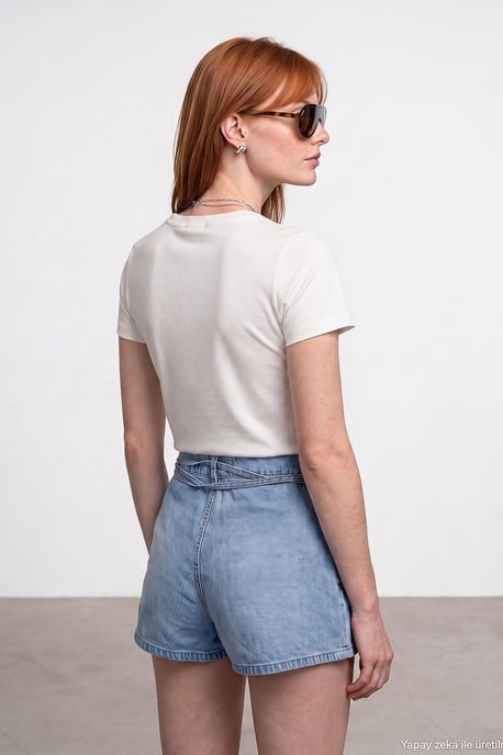 Damen Rundhalsausschnitt Kurzarm T-Shirt - Image 2