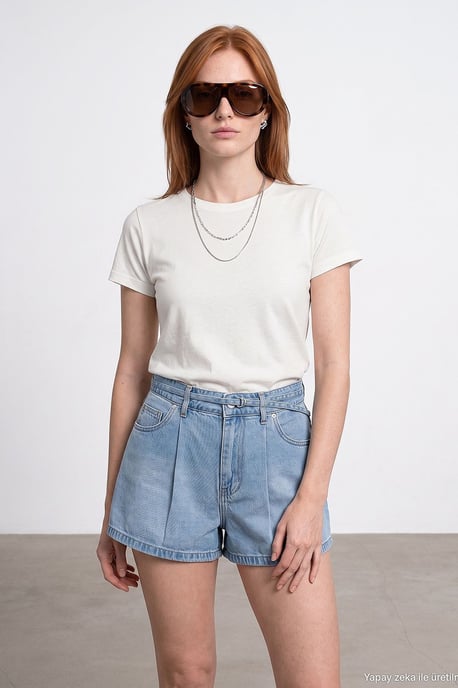 Damen Rundhalsausschnitt Kurzarm T-Shirt - Image 3