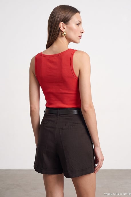Slim Fit Ärmellose Jersey Cami Bluse - Image 2