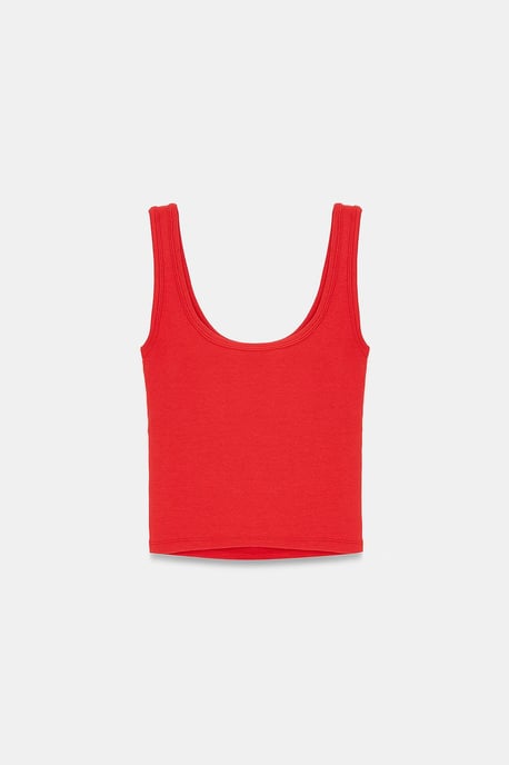 Slim Fit Ärmellose Jersey Cami Bluse - Image 6