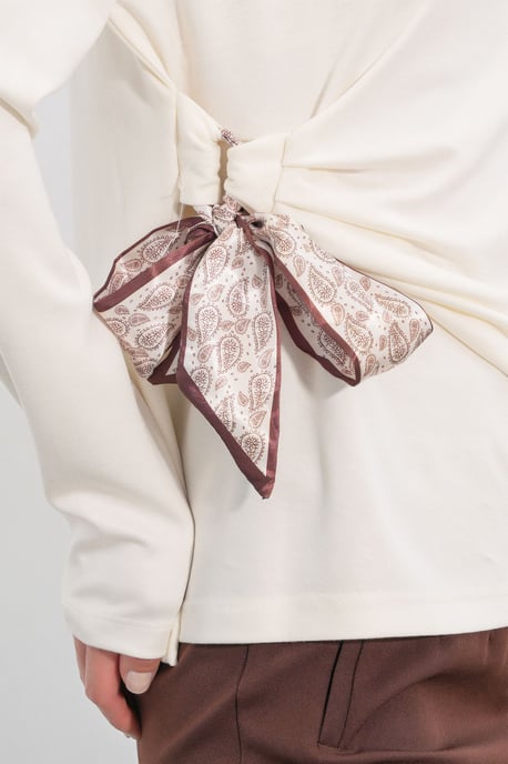 Damen Langarmshirt mit Rundhalsausschnitt und Bindedetail - Image 5