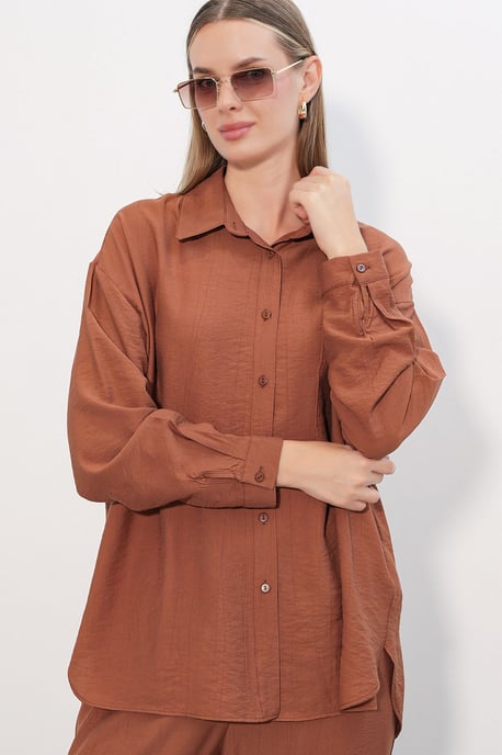 Strukturiertes Button-Down Langarmhemd - Image 2