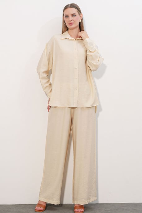 Strukturiertes Button-Down Langarmhemd - Image 3