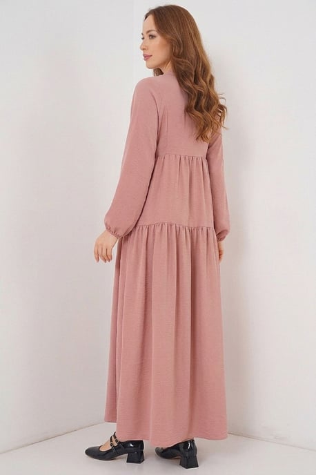 Gemustertes V-Ausschnitt Maxikleid - Image 3