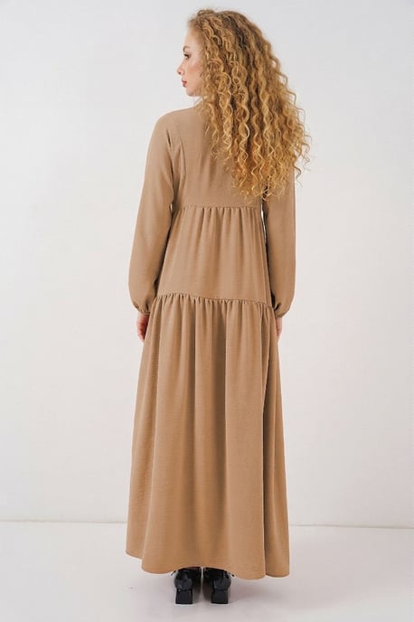 Gemustertes V-Ausschnitt Maxikleid - Image 3