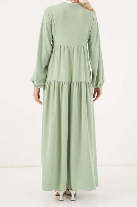 Gemustertes V-Ausschnitt Maxikleid - Image 3