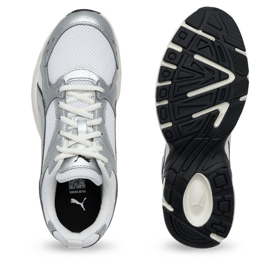 Puma - "Milenio" Tech-Design Sneaker für Herren, Leder, niedrig geschnitten (Weiß/Silber) - Image 3