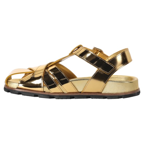 Dries Van Noten Fisherman Sandalen aus metallisch-goldenem Leder - Image 2