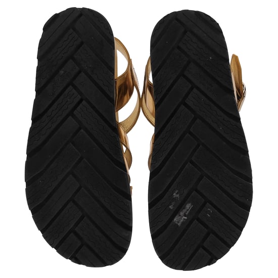 Dries Van Noten Fisherman Sandalen aus metallisch-goldenem Leder - Image 6