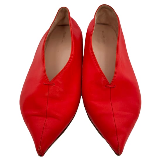 Celine Ballerinas mit spitzer Zehenpartie aus rotem Leder - Image 3